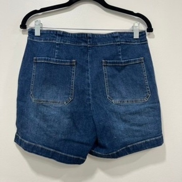 J Mclaughlin Dominca Shorts 4 NEW FLAWED Denim Chambray Cotton Button Blue - Picture 4 of 8